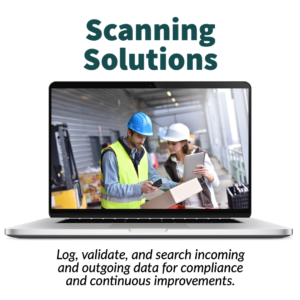 Scanning solutions: log, validate and search incoming and outgoing data for compliance